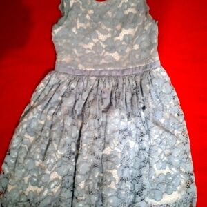 Pink Violet girls blue lace dress